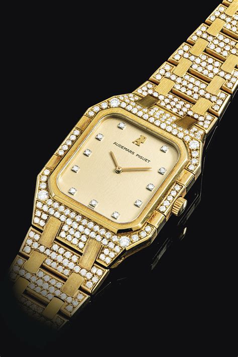 audemars piguet gold watch with diamonds|audemars piguet full diamond.